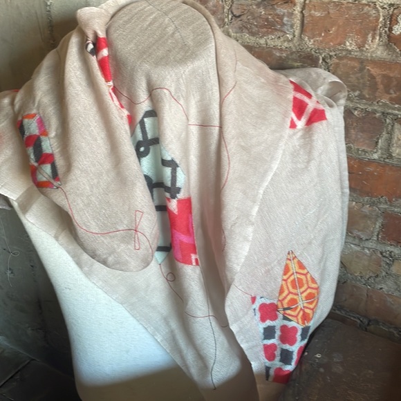 Hand stitched KITE scarf by Plume Noire NEW - Picture 7 of 8